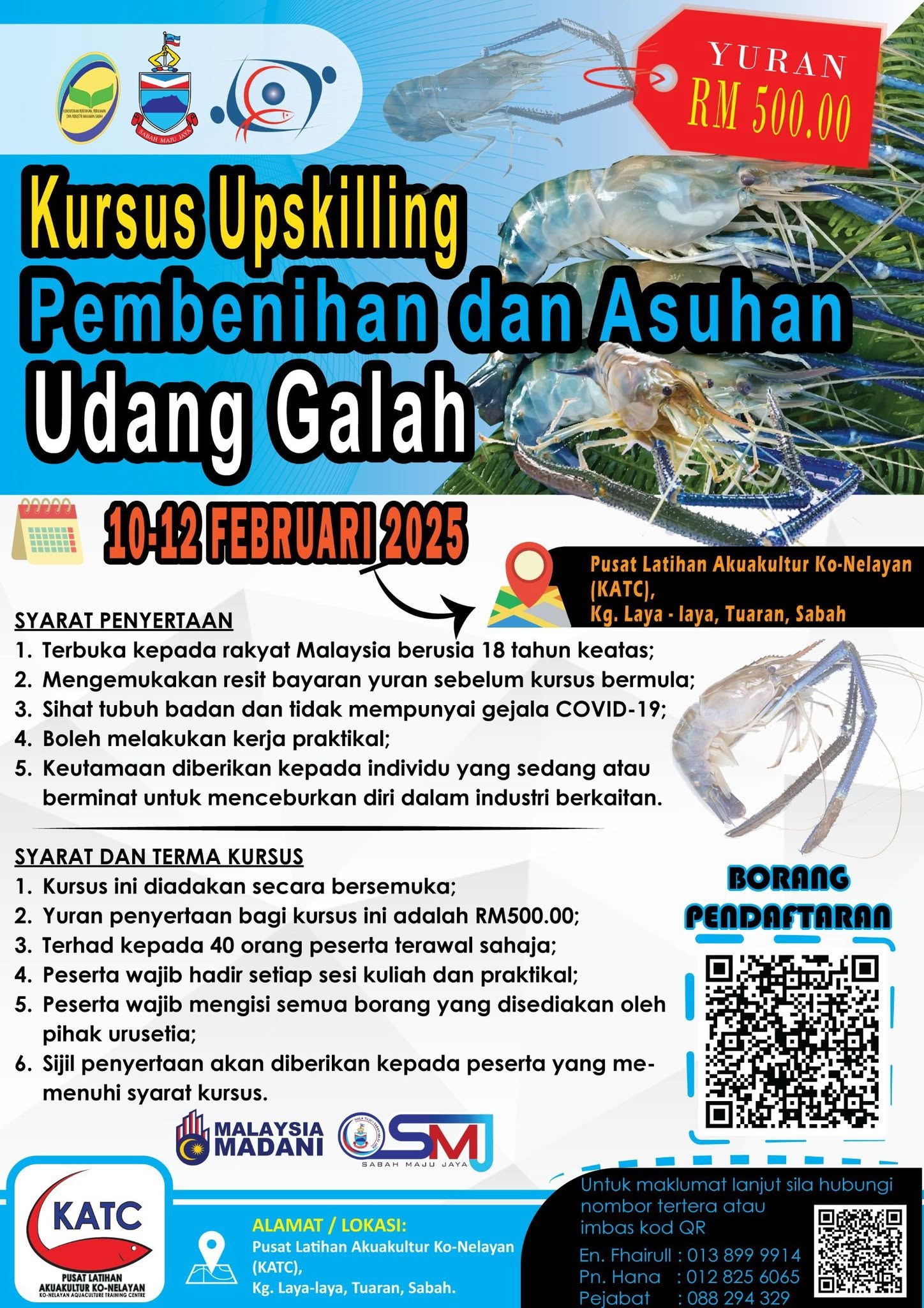 Kursus Pembenihan & Asuhan Udang Galah